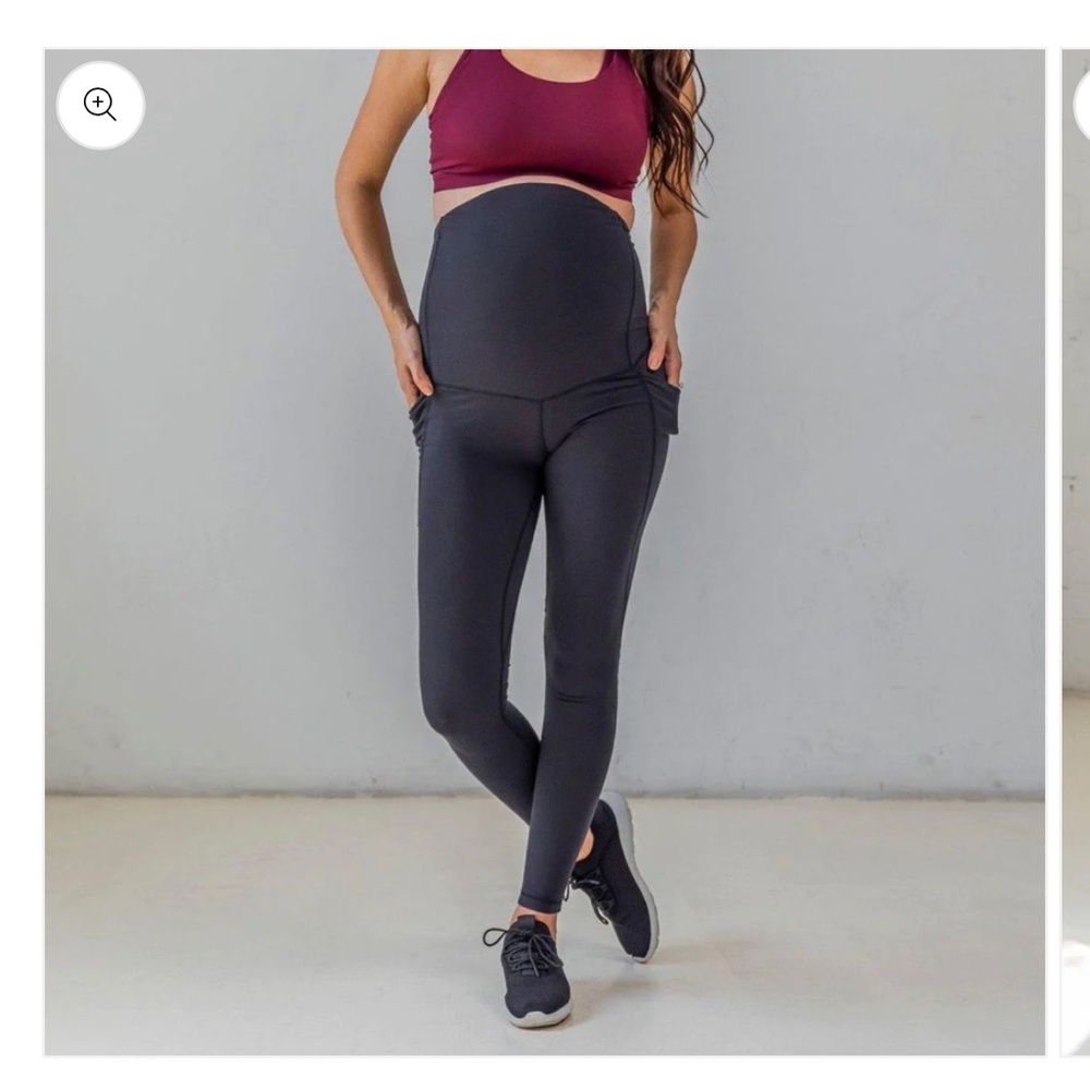 Senita Athletics Black Maternity Leggings Size M